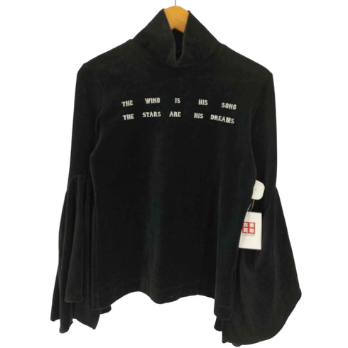 ファセッタズム FACETASM エンブロイダリー L/S THE WIND IS HIS SONG THE STARS ARE HIS DREAMS ベロア トップ レディース JPN:1