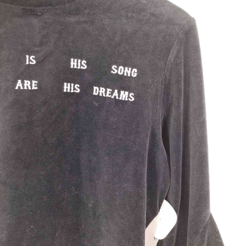 ファセッタズム FACETASM エンブロイダリー L/S THE WIND IS HIS SONG THE STARS ARE HIS DREAMS ベロア トップ レディース JPN:1