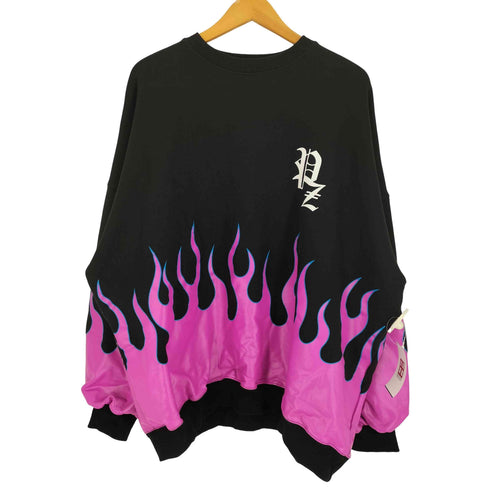 PAPARAZZI Fire sweat ロゴプリント ファイヤーパターン クルーネック スウェット 韓国 レディース FREE