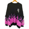PAPARAZZI Fire sweat ロゴプリント ファイヤーパターン クルーネック スウェット 韓国 レディース FREE