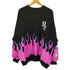 PAPARAZZI Fire sweat ロゴプリント ファイヤーパターン クルーネック スウェット 韓国 レディース FREE