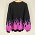 PAPARAZZI Fire sweat ロゴプリント ファイヤーパターン クルーネック スウェット 韓国 レディース FREE