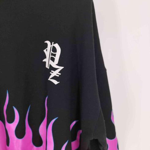 PAPARAZZI Fire sweat ロゴプリント ファイヤーパターン クルーネック スウェット 韓国 レディース FREE