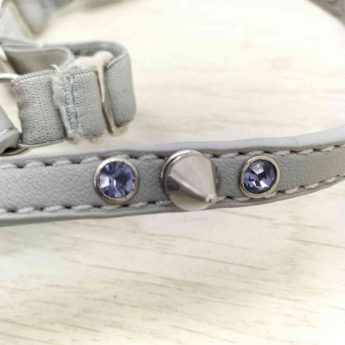 Nodress Rhinestone Rivet Thin Leather Chocker レザーチョーカー レディース