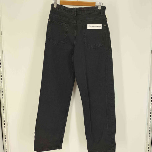 ザラ ZARA 1995 DOUBLE KNEE ベルテッド ダブルニー ブラック デニム パンツ レディース 38