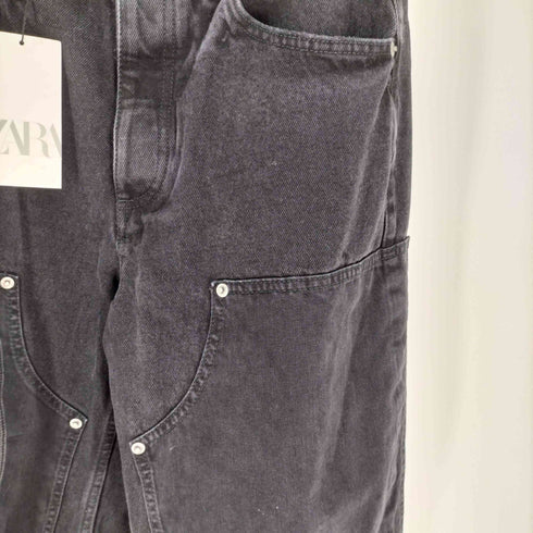 ザラ ZARA 1995 DOUBLE KNEE ベルテッド ダブルニー ブラック デニム パンツ レディース 38