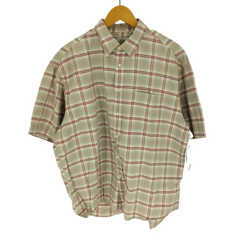 ギャップ Gap 80-90S 白タグ インド綿 チェック S/S シャツ メンズ import:L