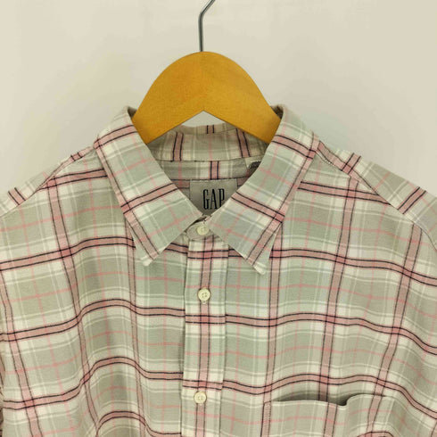 ギャップ Gap 80-90S 白タグ インド綿 チェック S/S シャツ メンズ import:L