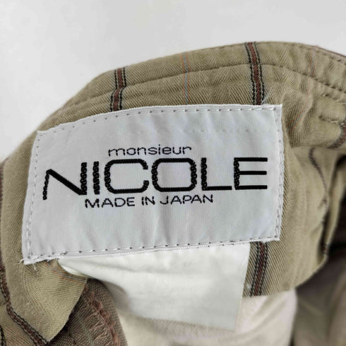 ムッシュ二コル MONSIEUR NICOLE 2タックストライプスラックスパンツ メンズ