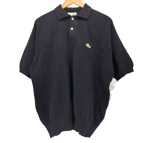 シュミーズラコステ CHEMISE LACOSTE 70S 鹿の子刺繍 半袖 リブニット ポロシャツ メンズ JPN:5