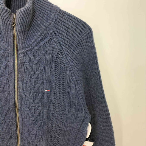 トミーヒルフィガー TOMMY HILFIGER ケーブル編み フルジップセーター ドライバーズニット メンズ import:XL