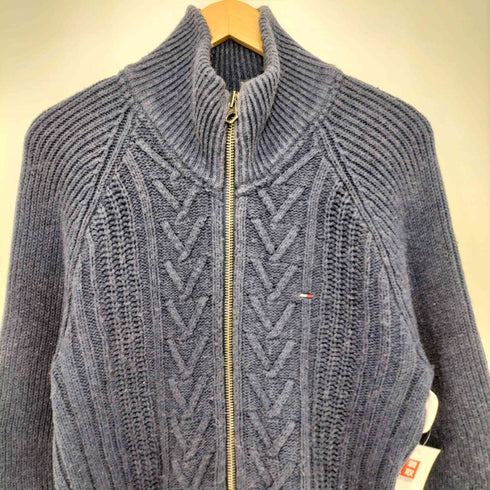 トミーヒルフィガー TOMMY HILFIGER ケーブル編み フルジップセーター ドライバーズニット メンズ import:XL