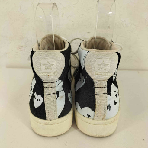 プレイコムデギャルソン PLAY COMME des GARCONS ハート総柄 キャンバス ハイカットスニーカー メンズ JPN:26