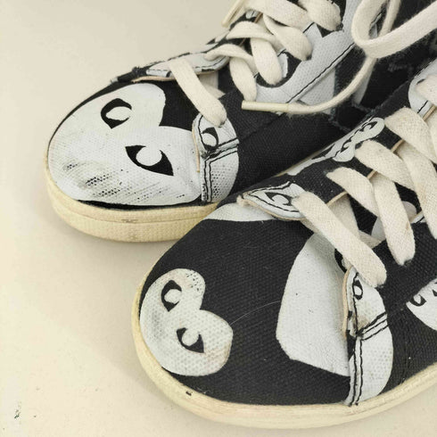 プレイコムデギャルソン PLAY COMME des GARCONS ハート総柄 キャンバス ハイカットスニーカー メンズ JPN:26