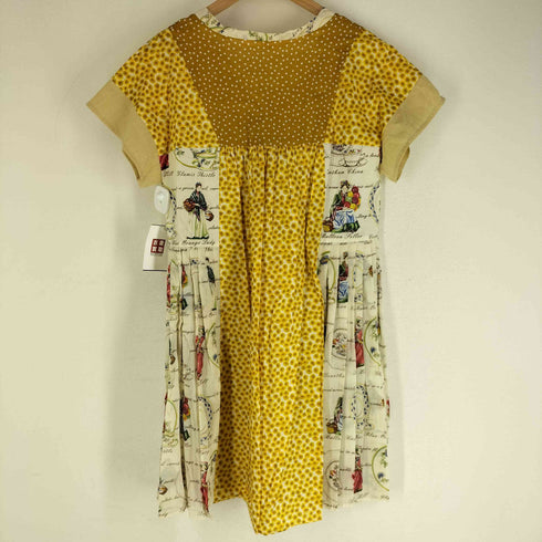ジェーンマープルドンルサロン Jane Marple Dans Le Salon Old Dish Plate オールドディッシュプレ―ト 切替プリーツワンピース レディース M