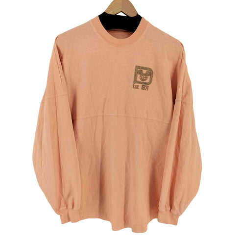 USA製 Jersey Long Sleeve T-Shirt グリッター発泡プリント レディース JPN:S