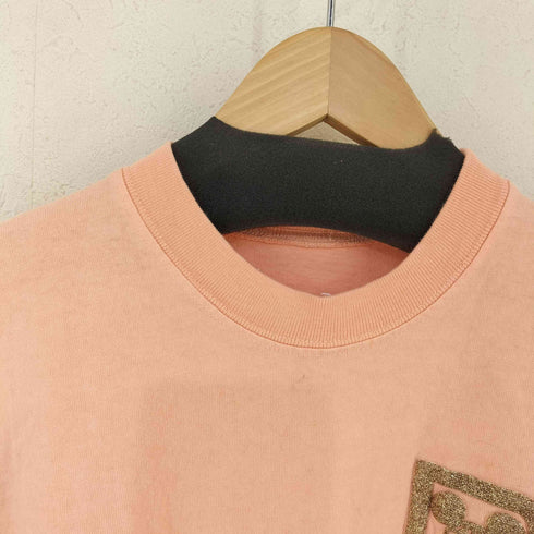 USA製 Jersey Long Sleeve T-Shirt グリッター発泡プリント レディース JPN:S