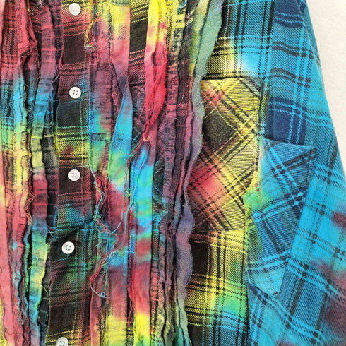 リビルドバイニードルズ rebuild by needles Flannel Shirt Ribbon Wide Tie Dye メンズ
