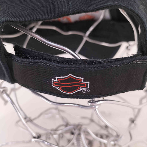 ハーレーダビッドソン HARLEY-DAVIDSON フロントロゴ刺繍キャップ ラインストーン ベルクロ girl Y2K レディース ONE SIZE