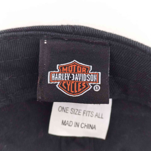 ハーレーダビッドソン HARLEY-DAVIDSON フロントロゴ刺繍キャップ ラインストーン ベルクロ girl Y2K レディース ONE SIZE