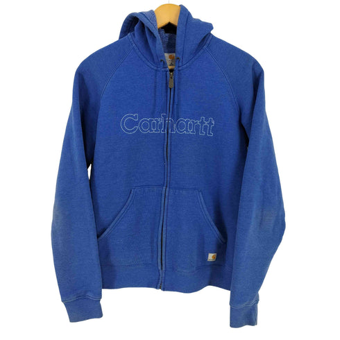カーハート Carhartt MADE IN MEXICO フロントロゴ刺繍 ラグランジップアップフーディ レディース import:M
