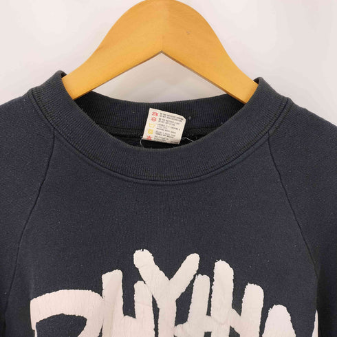 フルーツオブザルーム FRUIT OF THE LOOM 90S カナダ製 RHYTHM NATION 発泡プリント ラグラン スウェット ©コピーライト入り メンズ import:L