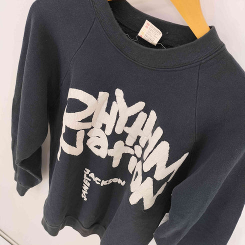 フルーツオブザルーム FRUIT OF THE LOOM 90S カナダ製 RHYTHM NATION 発泡プリント ラグラン スウェット ©コピーライト入り メンズ import:L
