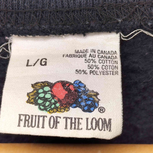 フルーツオブザルーム FRUIT OF THE LOOM 90S カナダ製 RHYTHM NATION 発泡プリント ラグラン スウェット ©コピーライト入り メンズ import:L