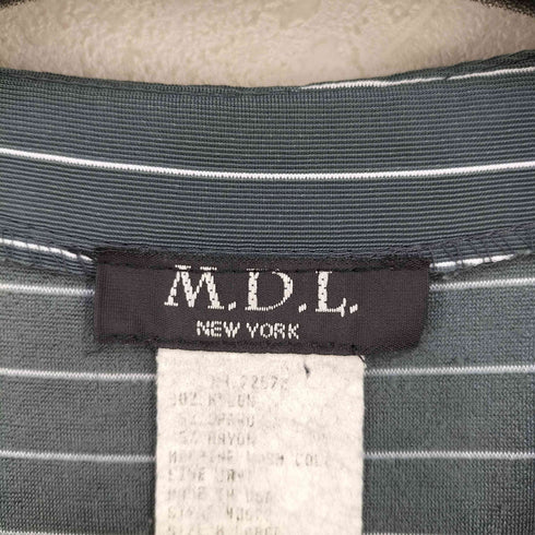 M.D.L. NEWYORK ボーダー ストレッチカーディガン レディース import:XL