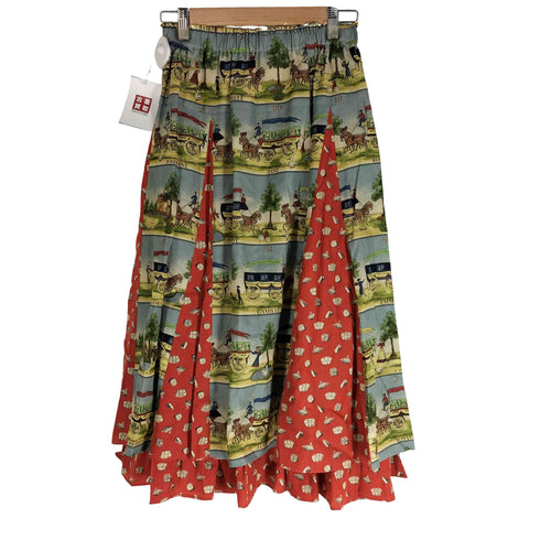 Jane Marple Board Game and Tumbling Dice Elastic Skirt ボードゲーム スカート レディース M