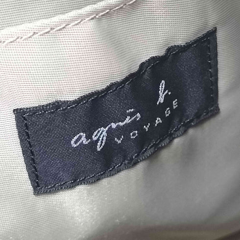 アニエスベーボヤージュ agnes b. VOYAGE ロゴ ナイロン パテントレザー パイピング ショルダー バック レディース