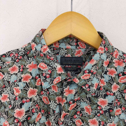ザラマン ZARA MAN SLIM FIT ボタニカル 花柄シャツ メンズ JPN:M