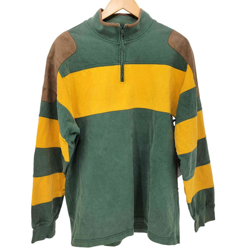 オービス ORVIS 90-2000s ハーフジップ ショルダーパッチ エルボーパッチ ラガースウェット メンズ