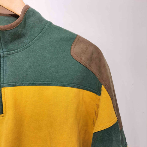 オービス ORVIS 90-2000s ハーフジップ ショルダーパッチ エルボーパッチ ラガースウェット メンズ