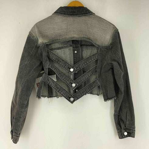ROGER AND RAW バックオープンブラックデニムジャケット レディース