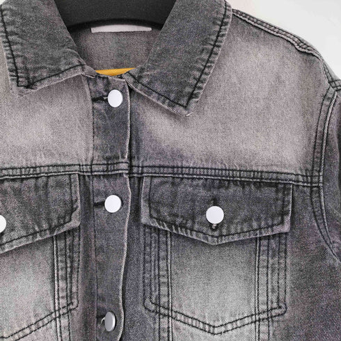 ROGER AND RAW バックオープンブラックデニムジャケット レディース