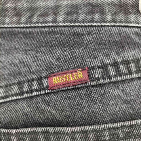ラスラー RUSTLER MADE IN NICARAGUA 後染めブラック ストレートデニムパンツ メンズ 30x32
