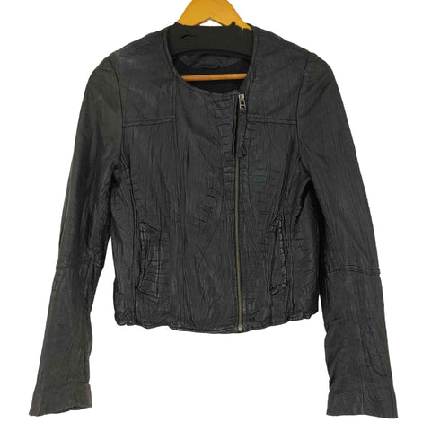 YAYA ラムレザーシングルライダースジャケット レディース 36