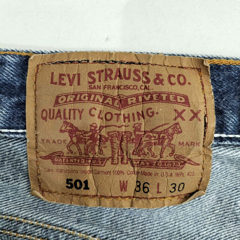 リーバイス Levis HEXICO 90s 93年製 MADE IN USA 501 リメイク ボタンフライ ストレートデニムパンツ ボタン裏522 メンズ W36 L30