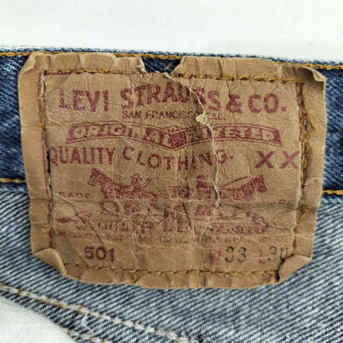 リーバイス Levis HEXICO MADE IN USA リメイク 501 ボタンフライカットオフデニムパンツ ボタン裏553 メンズ W33 L30