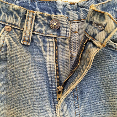 リーバイス Levis 505 0217 カナダ製 オレンジタブ ジッパーフライダメージデニムパンツ メンズ 33/34