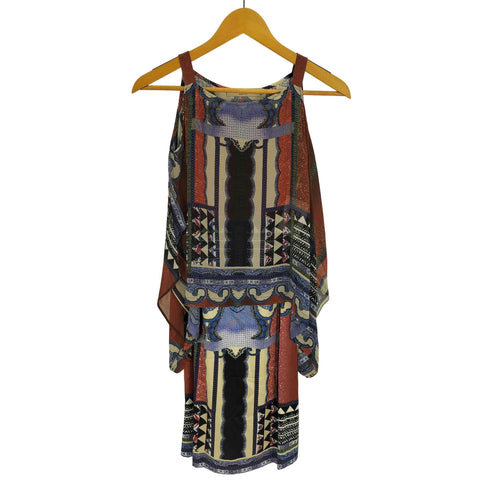エトロ ETRO イタリア製 シワ加工 総柄 シアー レイヤード シルク ワンピース レディース EUR:40
