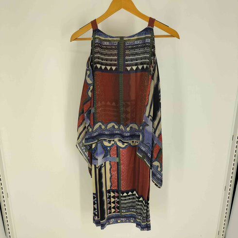 エトロ ETRO イタリア製 シワ加工 総柄 シアー レイヤード シルク ワンピース レディース EUR:40
