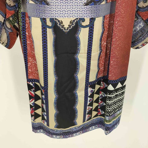 エトロ ETRO イタリア製 シワ加工 総柄 シアー レイヤード シルク ワンピース レディース EUR:40