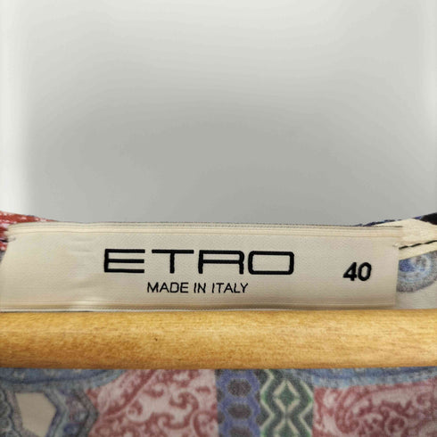 エトロ ETRO イタリア製 シワ加工 総柄 シアー レイヤード シルク ワンピース レディース EUR:40