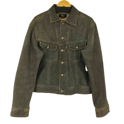 ダブルアールエルラルフローレン RRL RALPH LAUREN 90s USA製 三ツ星タグ 先染め ブラックデニムトラッカージャケット メンズ JPN:L