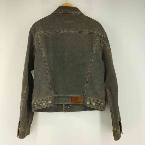 ダブルアールエルラルフローレン RRL RALPH LAUREN 90s USA製 三ツ星タグ 先染め ブラックデニムトラッカージャケット メンズ JPN:L
