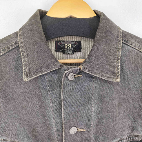 ダブルアールエルラルフローレン RRL RALPH LAUREN 90s USA製 三ツ星タグ 先染め ブラックデニムトラッカージャケット メンズ JPN:L
