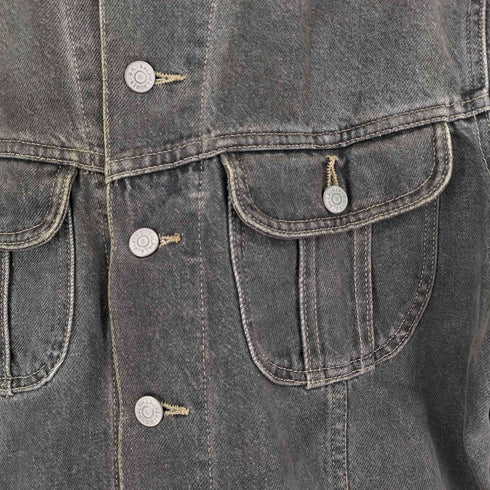 ダブルアールエルラルフローレン RRL RALPH LAUREN 90s USA製 三ツ星タグ 先染め ブラックデニムトラッカージャケット メンズ JPN:L