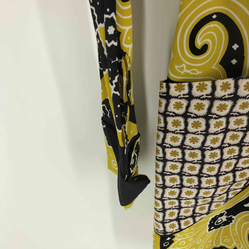 エトロ ETRO イタリア製 花柄 総柄 ポケット 切替 スキッパー シルク シャツ ワンピース レディース EUR:40